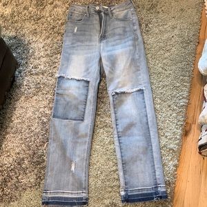 Risen cropped jeans